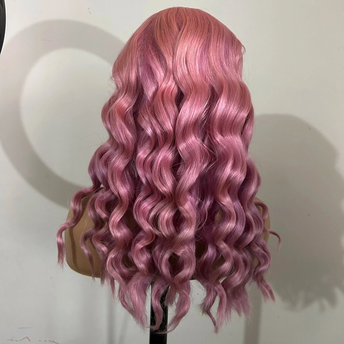 Pink Front Lace Human Hair Wigs Thick End Brazilian Virgin Hair WAVE high Density Thick End Customized Colorful