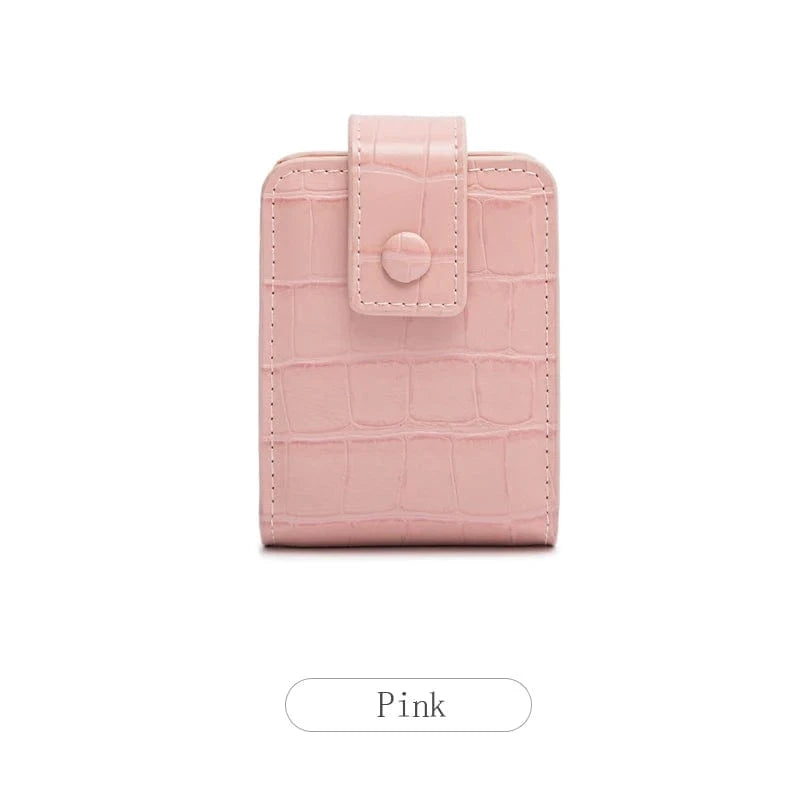 Pink MIYIN fashionable Lipstick pack for women PU leather Portable Cosmetic bag storage bag with mirror makeup bag for lady