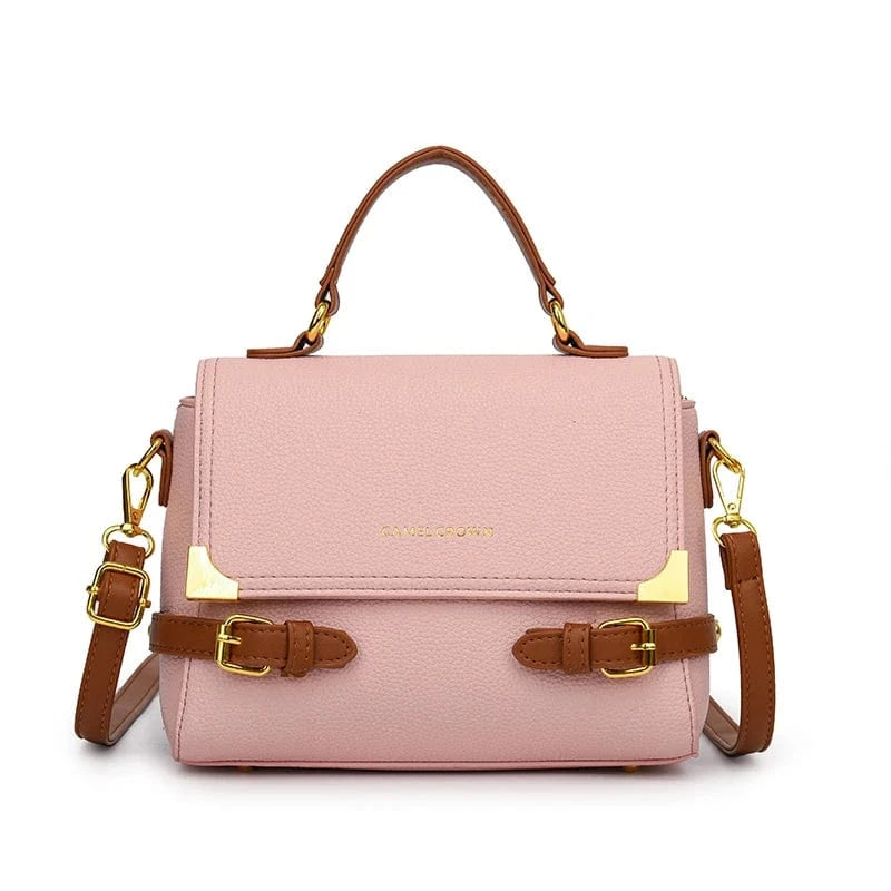 pink New Fashion Lock Purses And Handbag PU Leather Shoulder Bags Women Handbags Pink Ladies Hand Bags