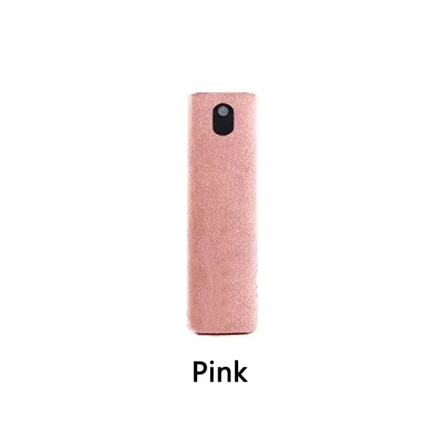 Pink-No Liquid 2 In 1 Screen Cleaner Spray Computer Mobile Phone Screen Dust Remover Tool Microfiber Cloth For iPhone iPad Cleaning Wipes