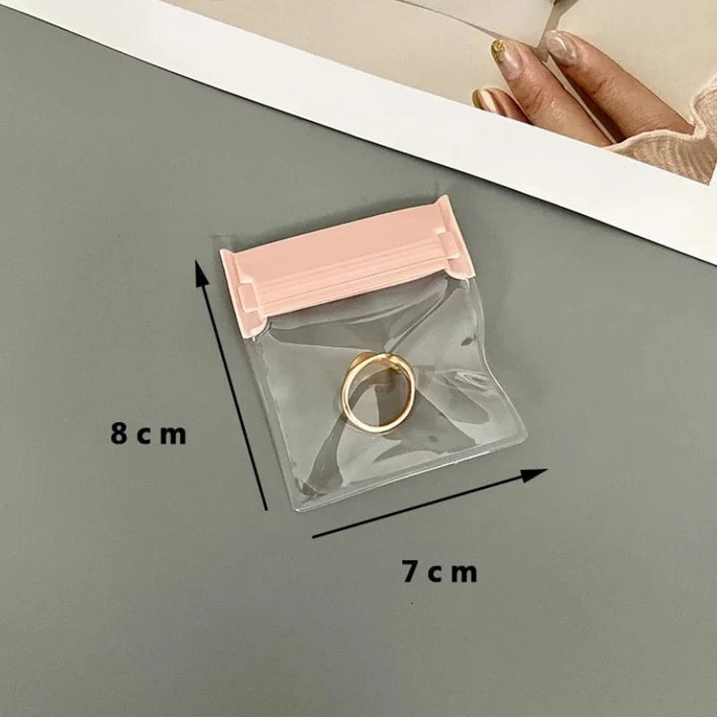 Pink Pink Jewelry Bag Small Size Dust Proof Pouch Rings Earrings Storage Bags EVA Anti-oxidation Sealed Bag