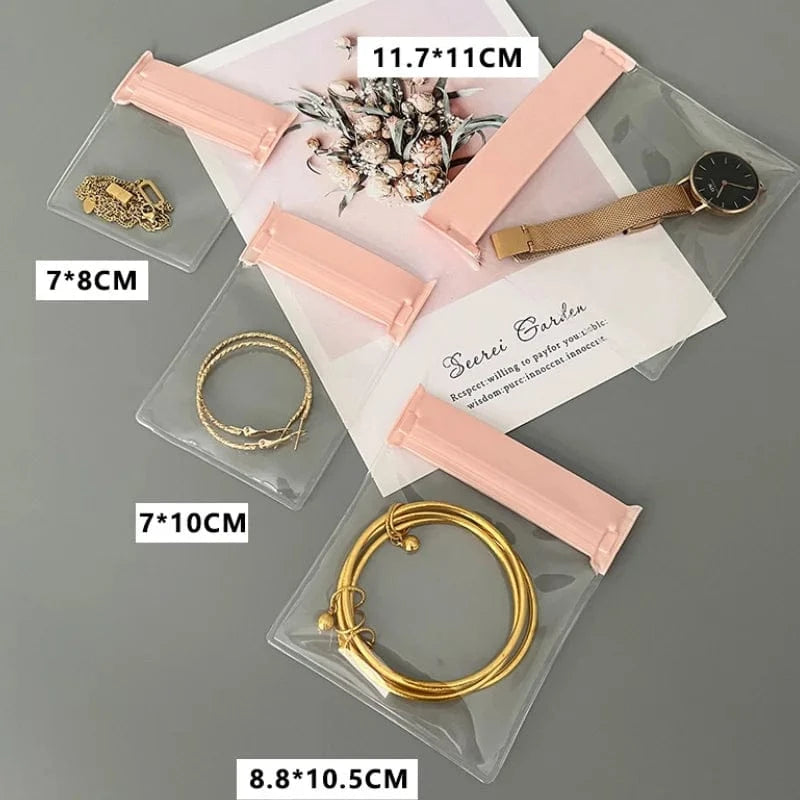 Pink Pink Jewelry Bag Small Size Dust Proof Pouch Rings Earrings Storage Bags EVA Anti-oxidation Sealed Bag