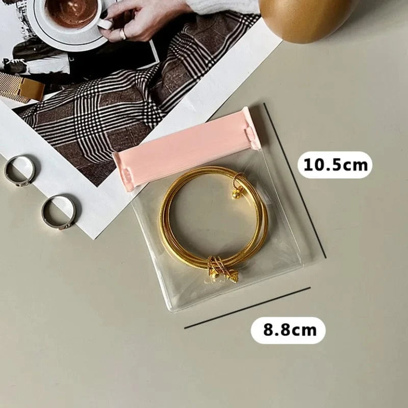 Pink Pink Jewelry Bag Small Size Dust Proof Pouch Rings Earrings Storage Bags EVA Anti-oxidation Sealed Bag