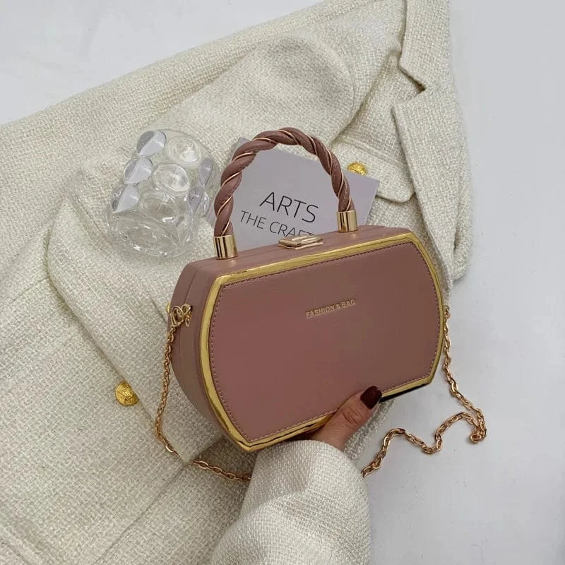 Pink Simple Designer Shoulder Bag High Quality PU Leather Chain Female Crossbody Bags Designer Handbags for Women Luxury 2023