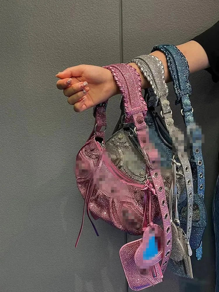 pink Wholesale 2024 new fashion luxury diamonds shiny designer handbags famous brands womens bags
