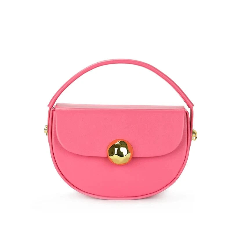 Pink Women's Luxury Bag Top Handle Half Moon Box Clutch Handbags Fashion Bags for Ladies Girls 2024