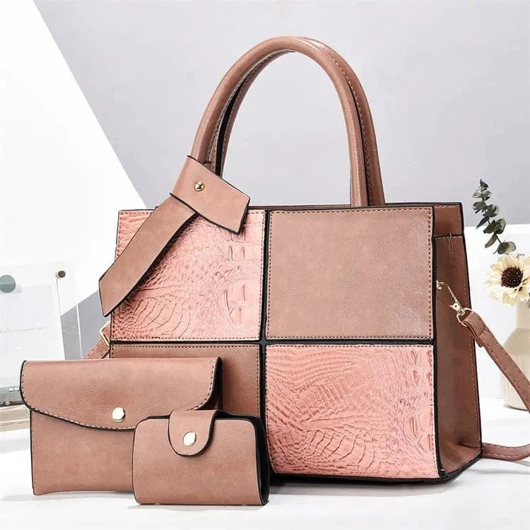 Pink / XL 2025 Bag for Women Three Pieces Set Fashion Ladies Handbag Shoulder Large Capacity Bag for Business Versatile Casual Handbag