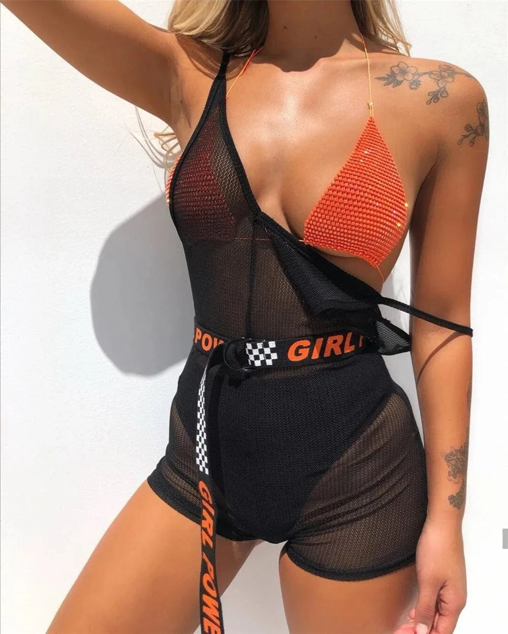 Plaid flashing diamond bikini suit sexy lingerie suit sexy hot girl bikini beachwear feminine two-piece bra and panty suit