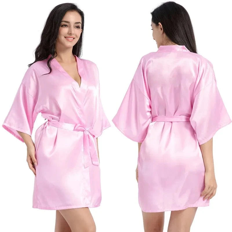 Plain women summer sexy sleepwear kimono pajamas plus size 3XL girls nightgown sleepwear sexy satin robe silk kimonos