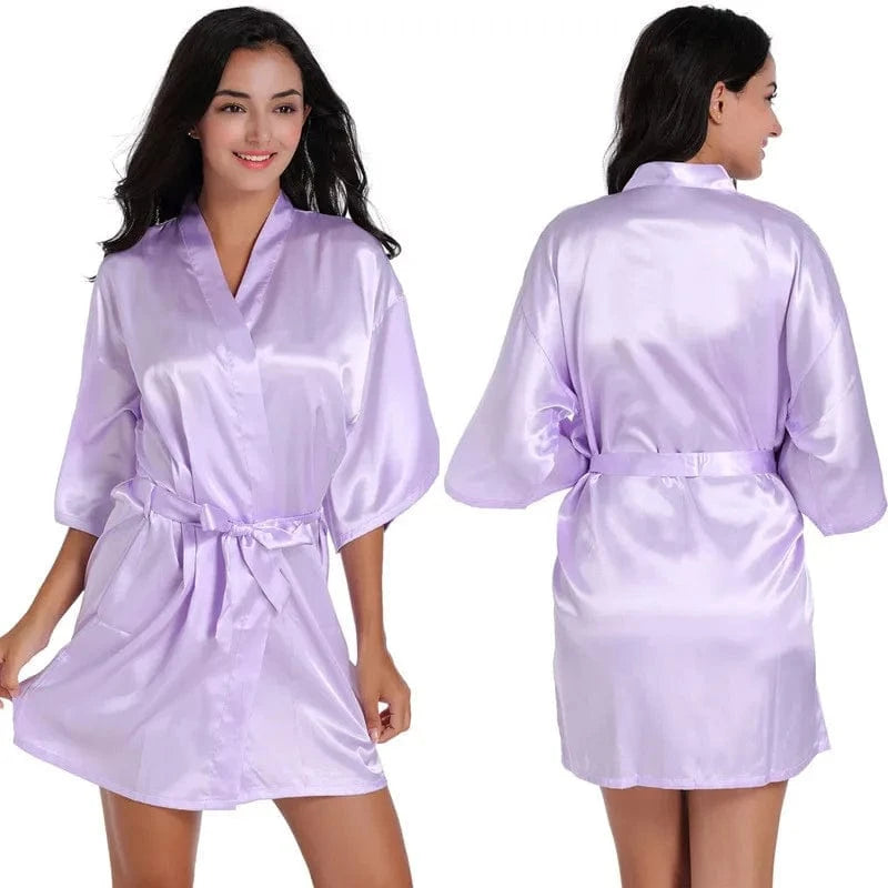 Plain women summer sexy sleepwear kimono pajamas plus size 3XL girls nightgown sleepwear sexy satin robe silk kimonos