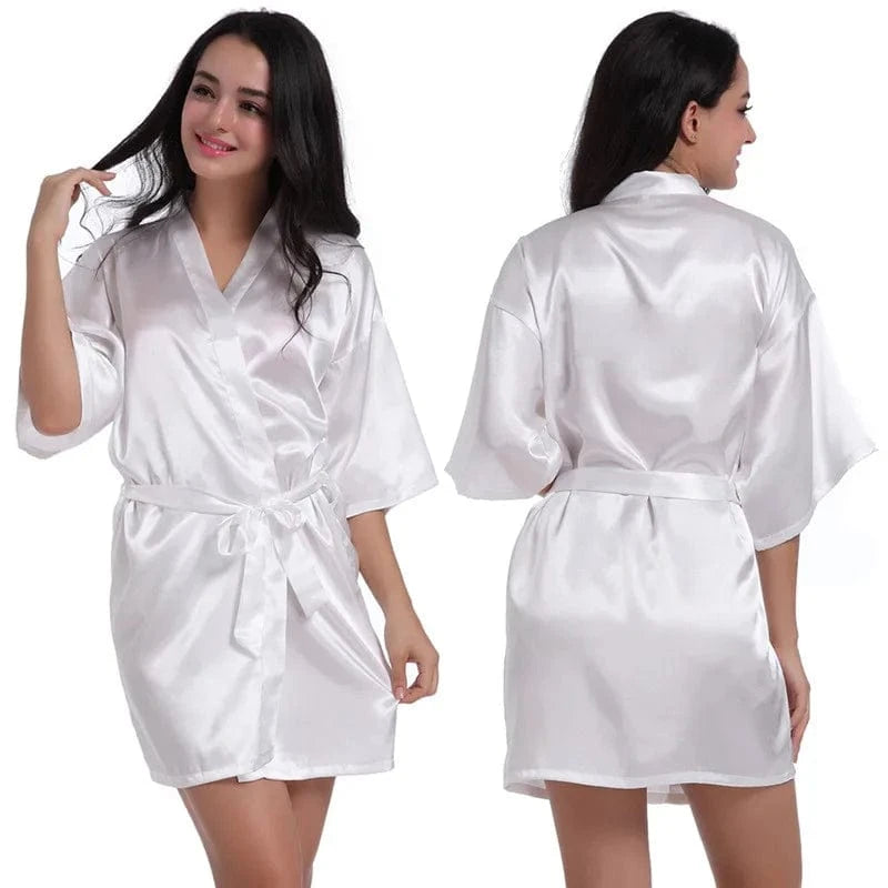 Plain women summer sexy sleepwear kimono pajamas plus size 3XL girls nightgown sleepwear sexy satin robe silk kimonos
