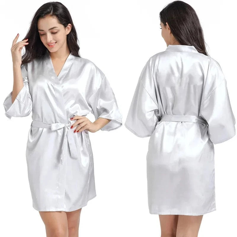 Plain women summer sexy sleepwear kimono pajamas plus size 3XL girls nightgown sleepwear sexy satin robe silk kimonos