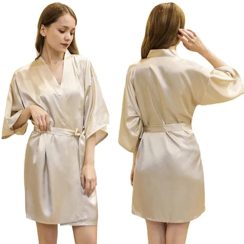Plain women summer sexy sleepwear kimono pajamas plus size 3XL girls nightgown sleepwear sexy satin robe silk kimonos
