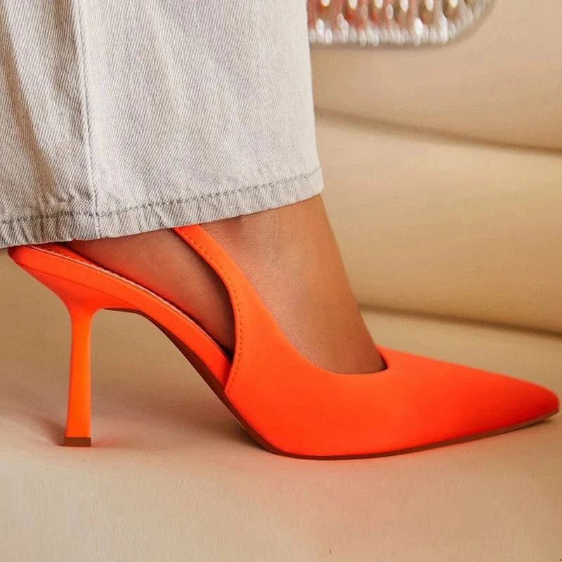Plus Size 35~43 Designer Sandals Brand High Heels Pointed Toe Stiletto Banquet Wedding Summer Ladies Shoes Women Pumps