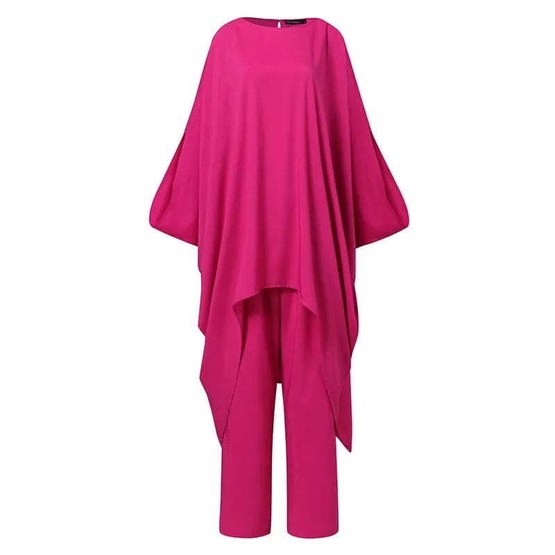 Plus Size 5xl 2024 Cotton Linen Fashion Casual Large Irregular Set Loose African Elegant Lady Skim Pants Two-Piece Set
