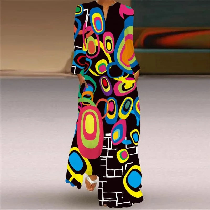 Plus Size 5XL NEW arrivals 2024 Human Face Printed Ladies Elegant Party Retro Long Dress Summer Fashion Casual African Dresses