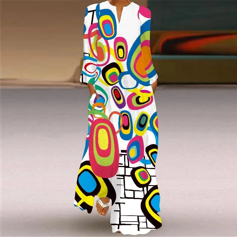 Plus Size 5XL NEW arrivals 2024 Human Face Printed Ladies Elegant Party Retro Long Dress Summer Fashion Casual African Dresses