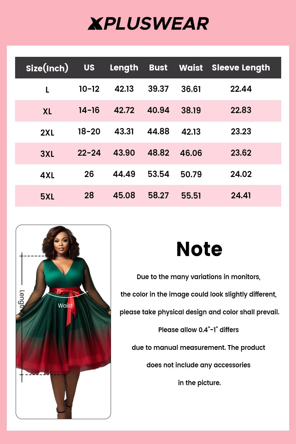 Plus Size Christmas Emerald Green Gradient V Neck Lantern Sleeve Long Sleeve See Through Wrap Tulle Mini Dresses - SN Wigs & More