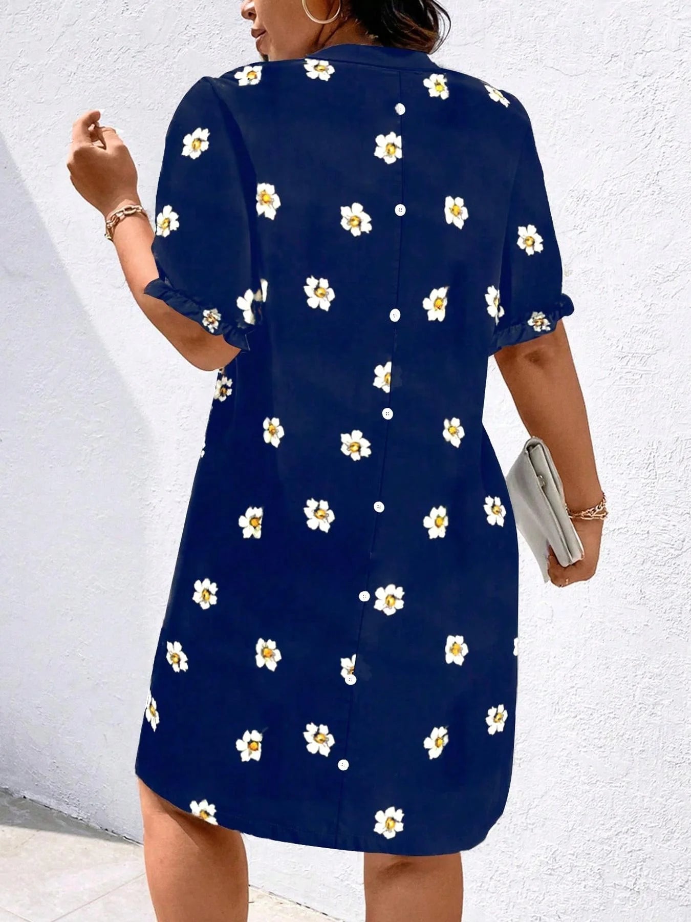 Plus Size Dress With Fitted Woven Fabric - Elegant Style - SN Wigs & More