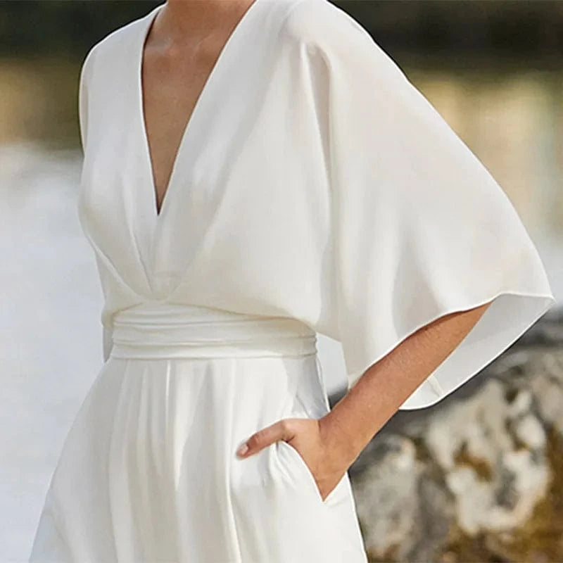 Plus Size Elegant Office Jumpsuits Women Long Rompers 2024 Summer Casual Solid Color Ruffled Off Shoulder Overalls Streetwear
