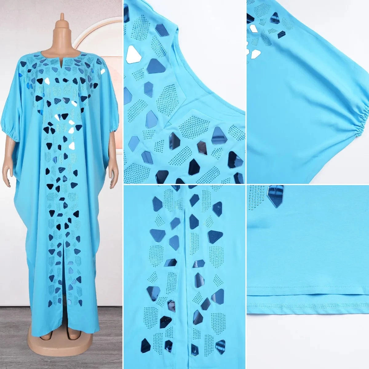 Plus Size Kaftan Dress for Women – Rhinestone Boubou