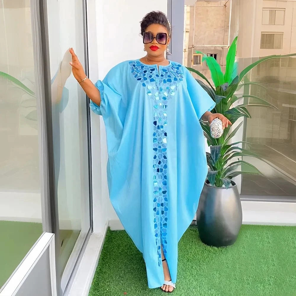 Plus Size Kaftan Dress for Women – Rhinestone Boubou