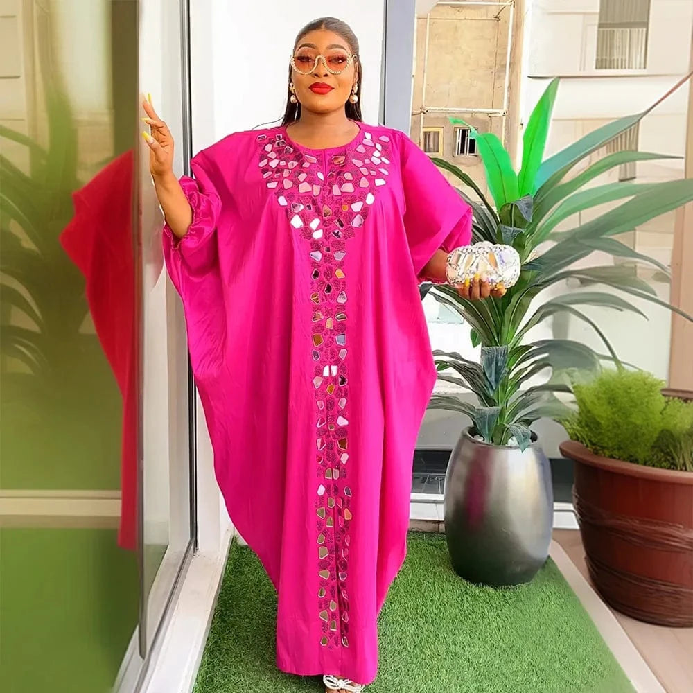 Plus Size Kaftan Dress for Women – Rhinestone Boubou