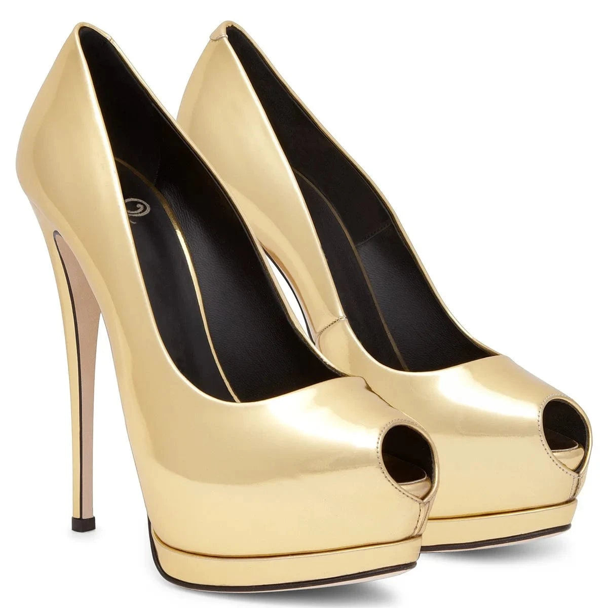 Plus Size Sexy Evening Dress D'orsay Shoes Black Patent Leather Ladies Heels Women Peep Toe High Heel Pumps PU Rubber Solid