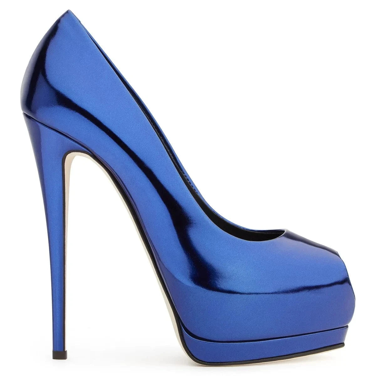 Plus Size Sexy Evening Dress D'orsay Shoes Black Patent Leather Ladies Heels Women Peep Toe High Heel Pumps PU Rubber Solid