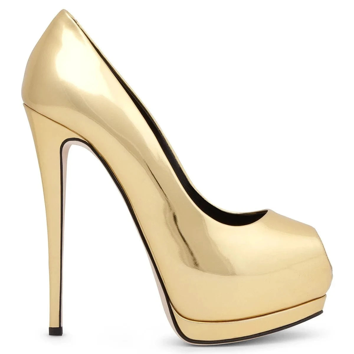 Plus Size Sexy Evening Dress D'orsay Shoes Black Patent Leather Ladies Heels Women Peep Toe High Heel Pumps PU Rubber Solid