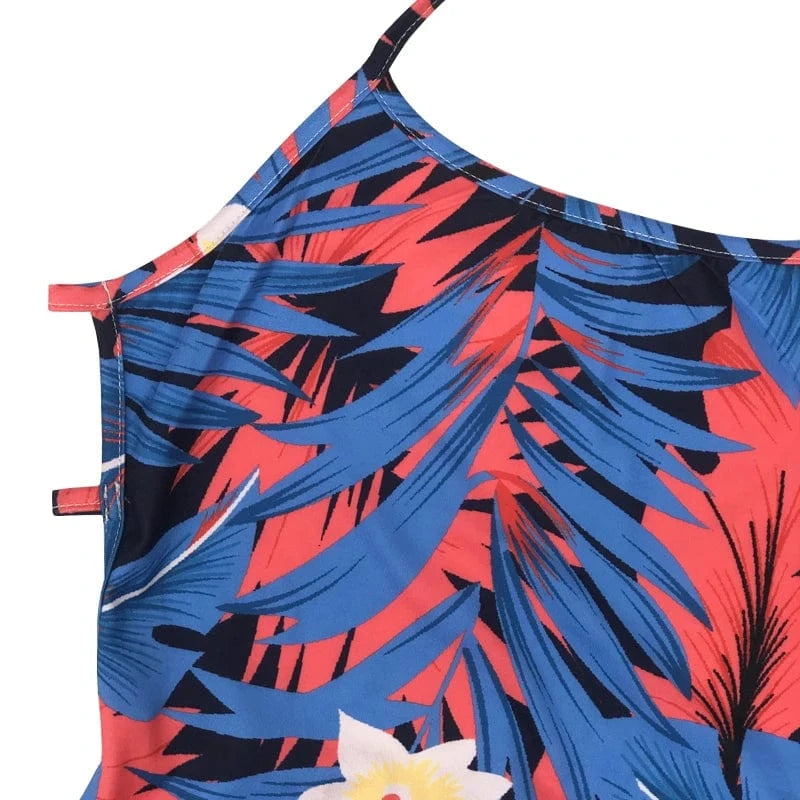 plus size spaghetti strap dress sundress women's  backless maxi boho summer floral dresses