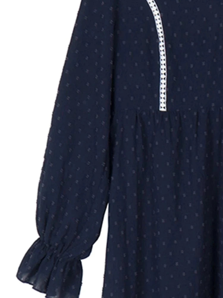 plus Size Women's Pullover V-Neck Long Sleeve Dress Autumn 2025 Printed Loose Casual Fashion Best Choice for Autumn