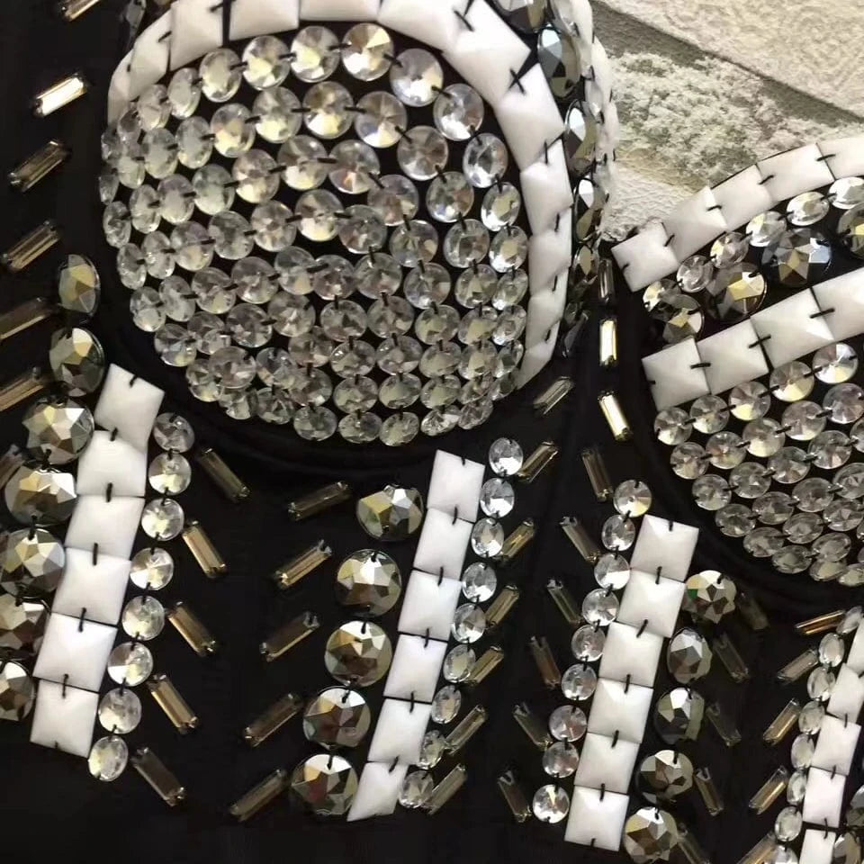 Plus Size Women'S Tank Tops Stylish Bling Shining Diamonds Beads Women Girls Corset Underwear Lingerie Womens Sexy Underwear