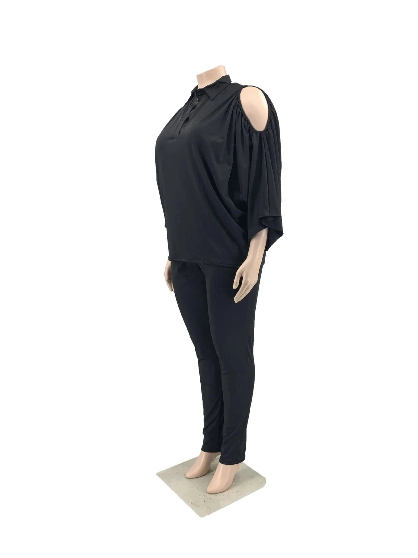 Plus Size Womens Sets Loose 2 Piece Pants Set for Women Clothing Hollow out Solid Two Piece Plus Size Set XL-5XL