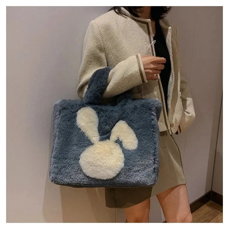 Plush Faux Fur Rabbit Tote