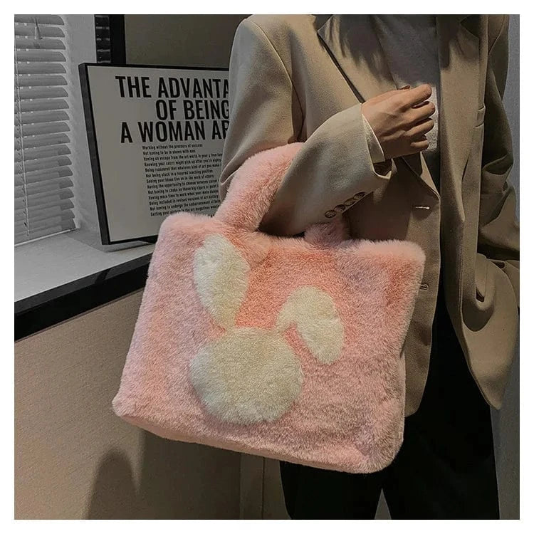 Plush Faux Fur Rabbit Tote