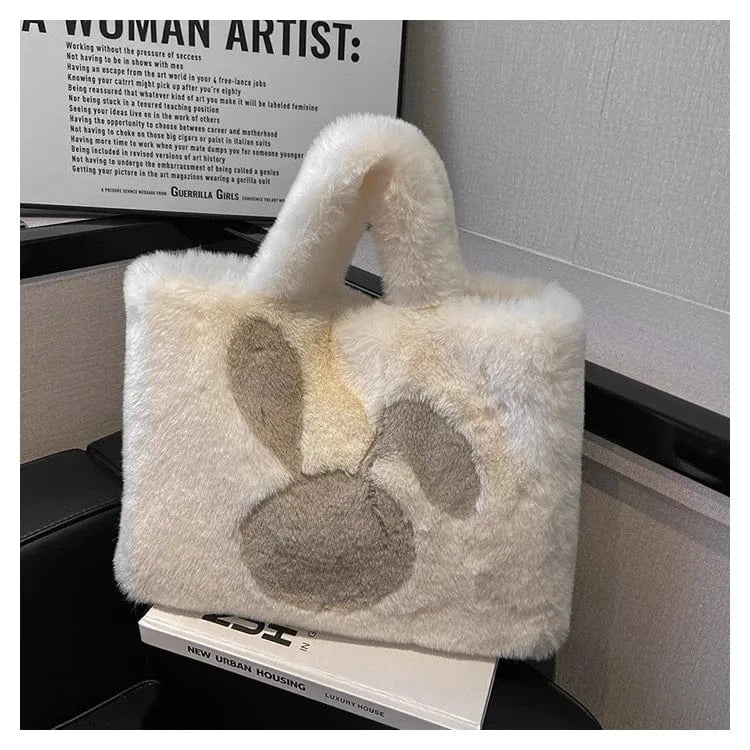Plush Faux Fur Rabbit Tote