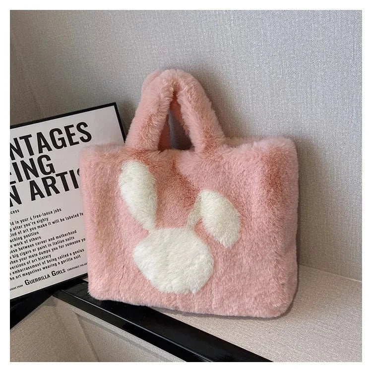 Plush Faux Fur Rabbit Tote