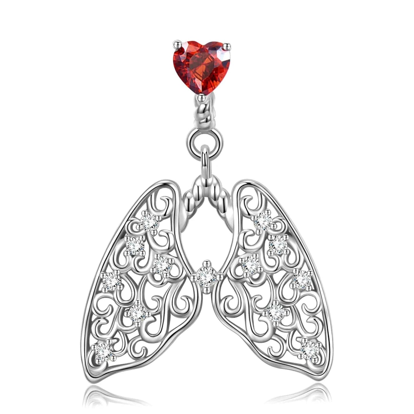 PNC0045 Moon Cat Skull and Lung Heart shape Pendants for Necklace Authentic 925 Sterling Silver Pendant for Women Fine Necklaces jewelry