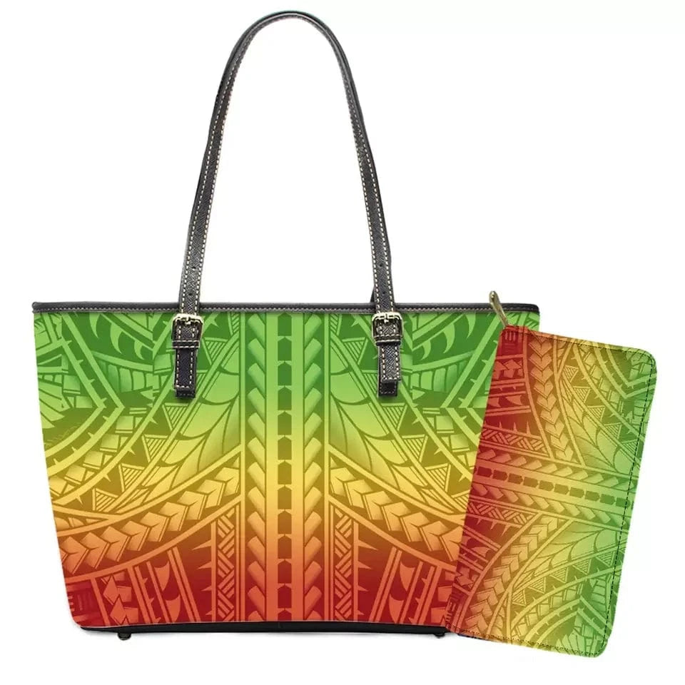 Polynesian Samoa Tattoo Tribal Flower Print Leather Purses Custom Handbags and Purses for Women Bags Women Handbags Ladies 2024