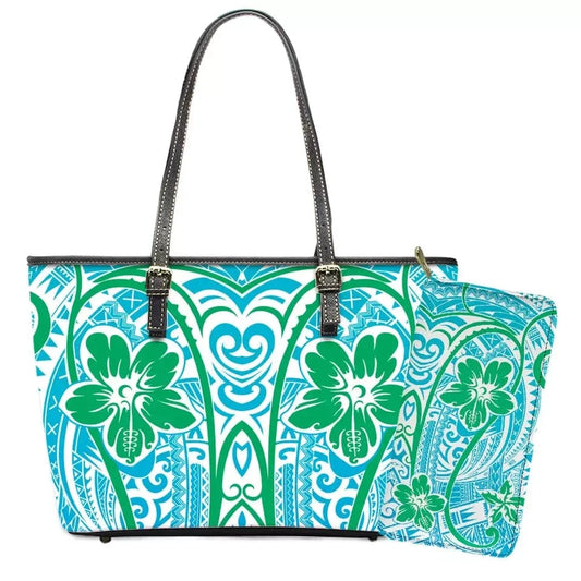Polynesian Samoa Tattoo Tribal Flower Print Leather Purses Custom Handbags and Purses for Women Bags Women Handbags Ladies 2024