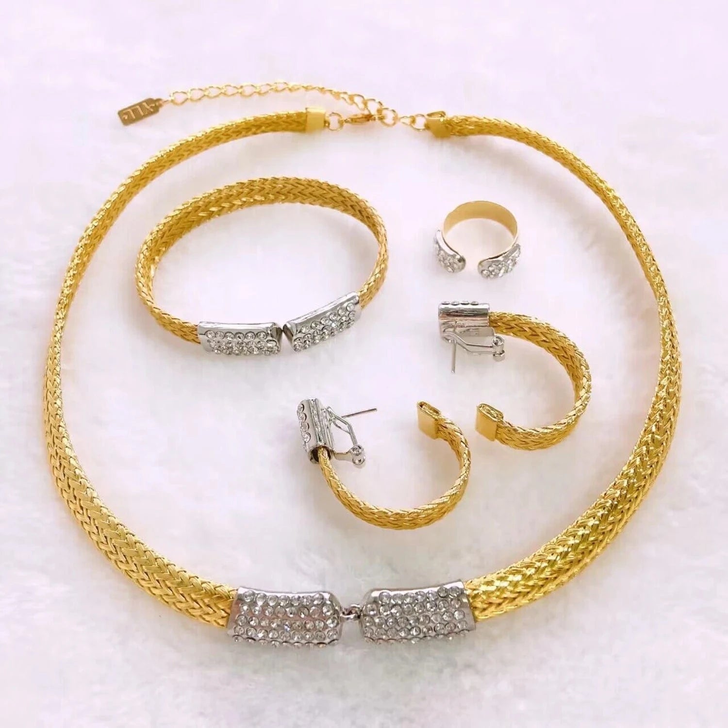 Popular Fashion Gold Plated Copper Dubai Brazilian Jewelry Set Latest Wedding Bridal Party Gift Birthday Factory Jewels