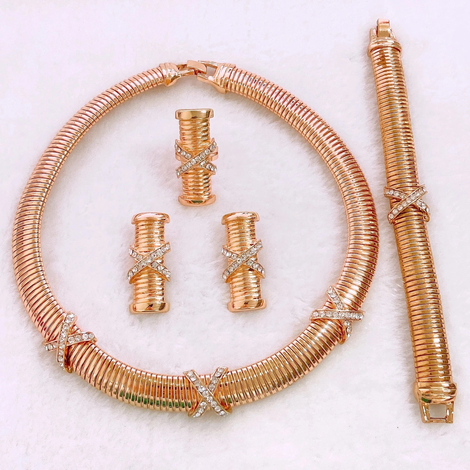 Popular Fashion Gold Plated Copper Dubai Brazilian Jewelry Set Latest Wedding Bridal Party Gift Birthday Factory Jewels