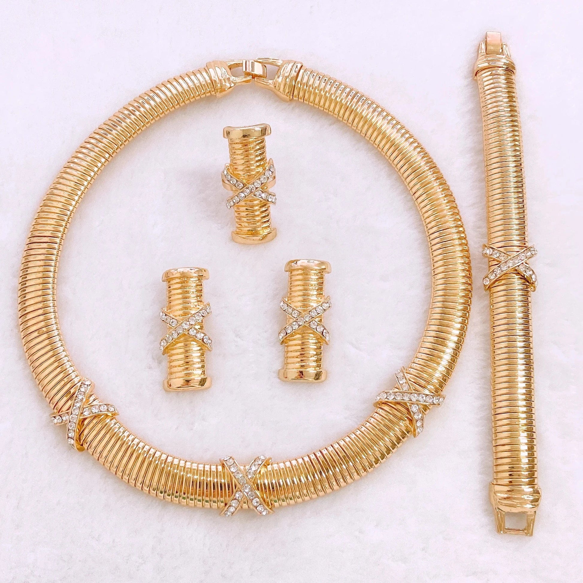 Popular Fashion Gold Plated Copper Dubai Brazilian Jewelry Set Latest Wedding Bridal Party Gift Birthday Factory Jewels