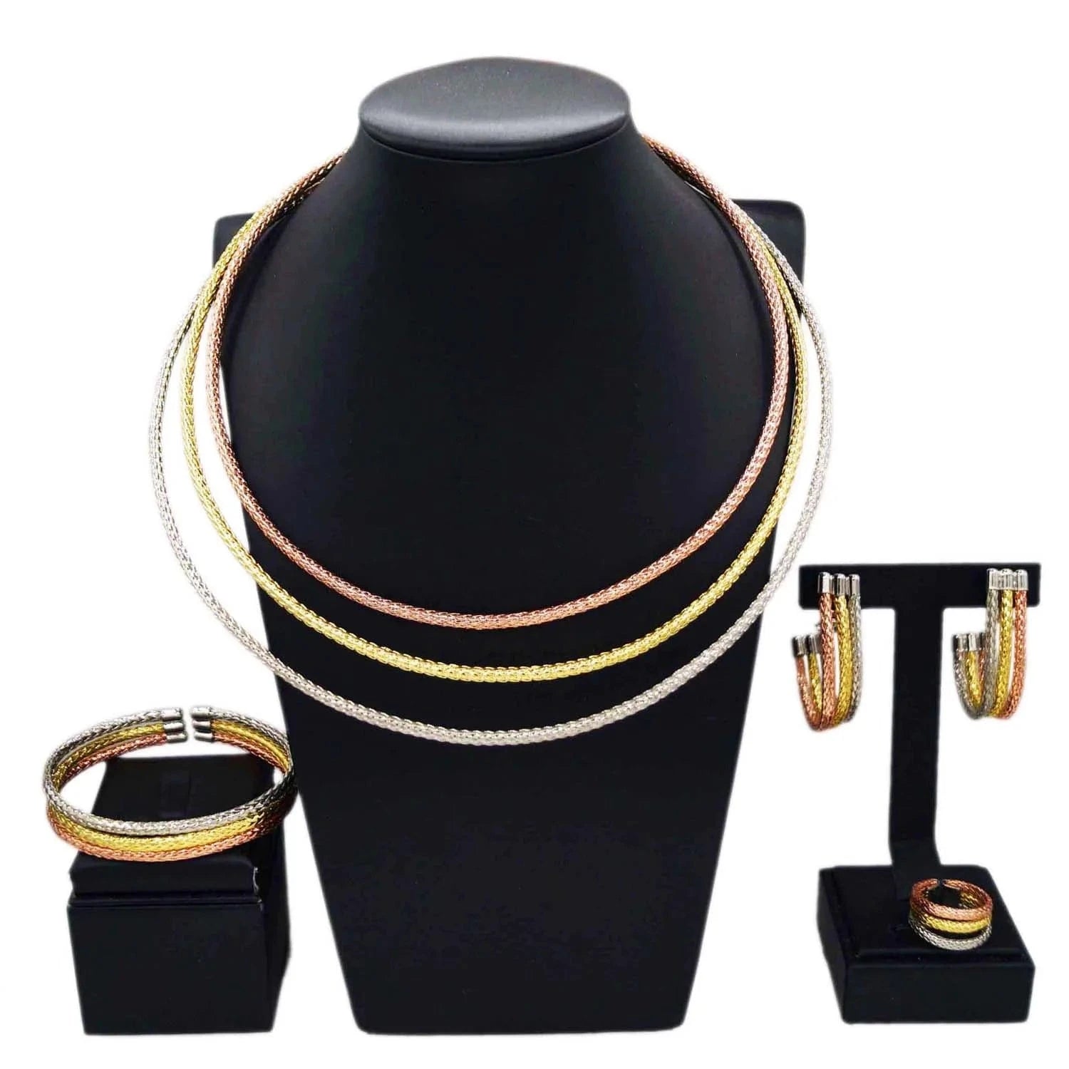 Popular Fashion Gold Plated Copper Dubai Brazilian Jewelry Set Latest Wedding Bridal Party Gift Birthday Factory Jewels