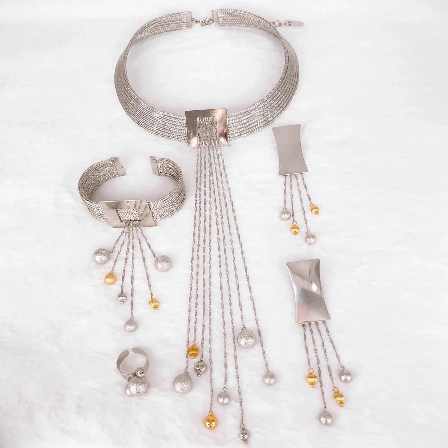 Popular Fashion Gold Plated Copper Dubai Brazilian Jewelry Set Latest Wedding Bridal Party Gift Birthday Factory Jewels