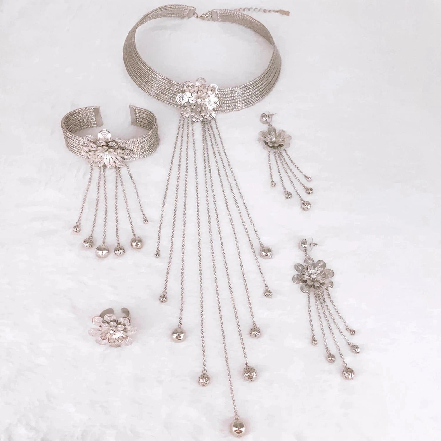 Popular Fashion Gold Plated Copper Dubai Brazilian Jewelry Set Latest Wedding Bridal Party Gift Birthday Factory Jewels