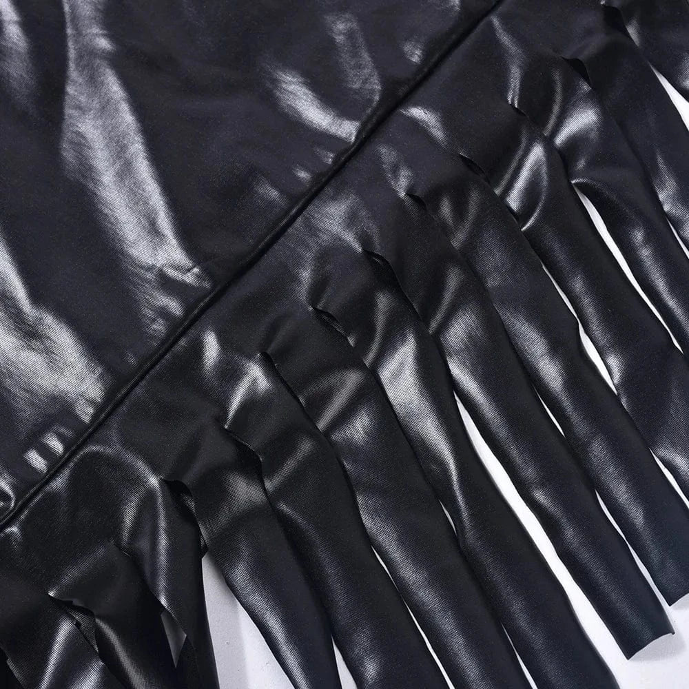 Popular Tassel Skirt Sexy Women Clothing Casual Dress Autumn Bodycon PU Skirts with Good Stretch