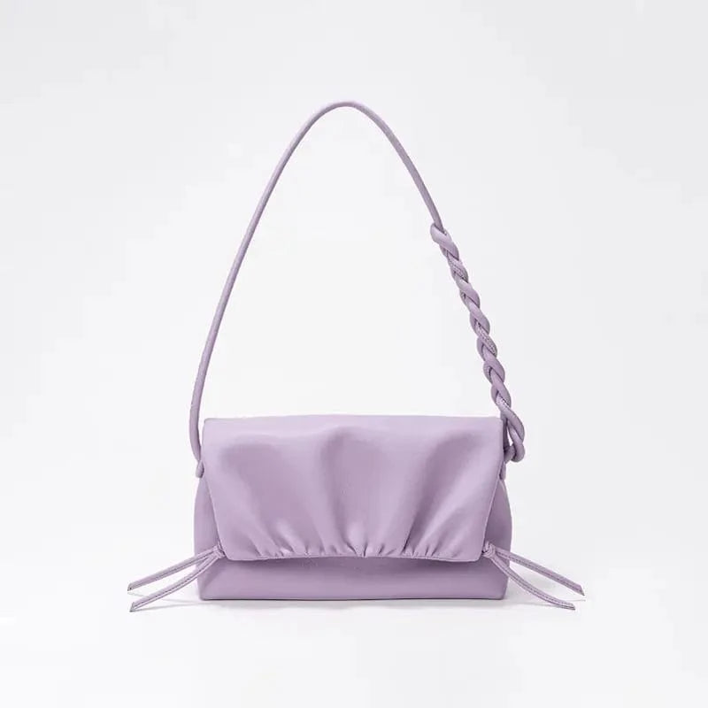 Portable Cowhide Leather Underarm Bag Fashion Drawstring Crossbody Bag Luxury Design Genuine Leather Shoulder Bags for Women