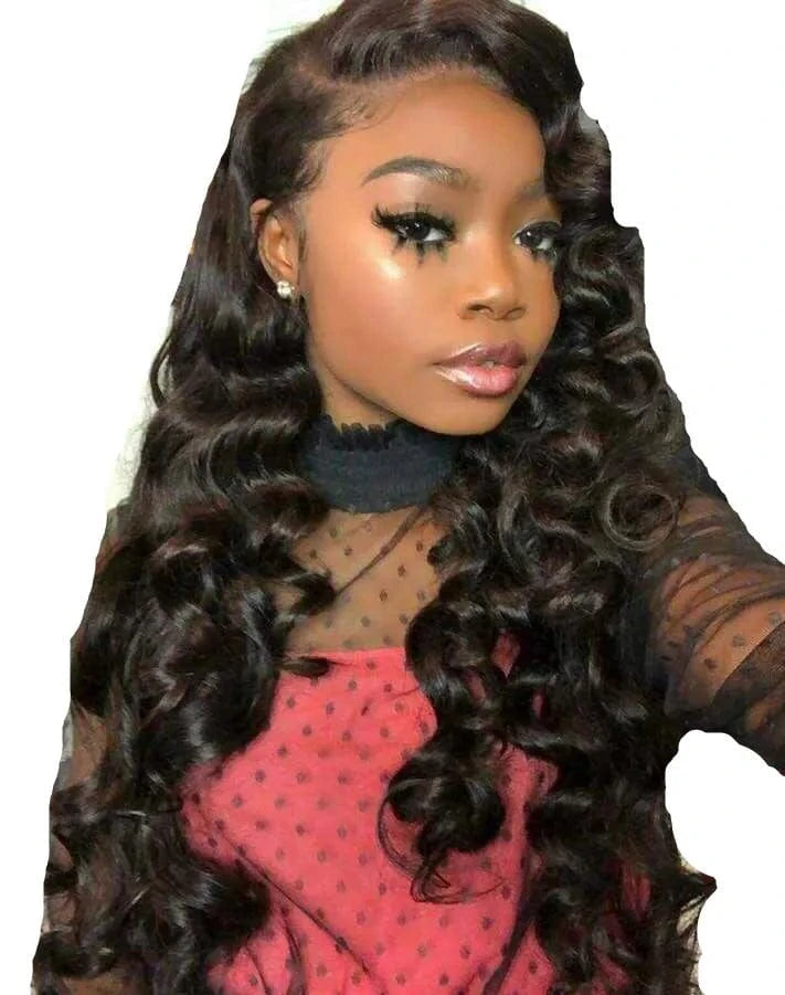 pre plucked cuticle aligned brazilian human hair pink transparent lace front wig, 150%density water wave 360 lace frontal wig